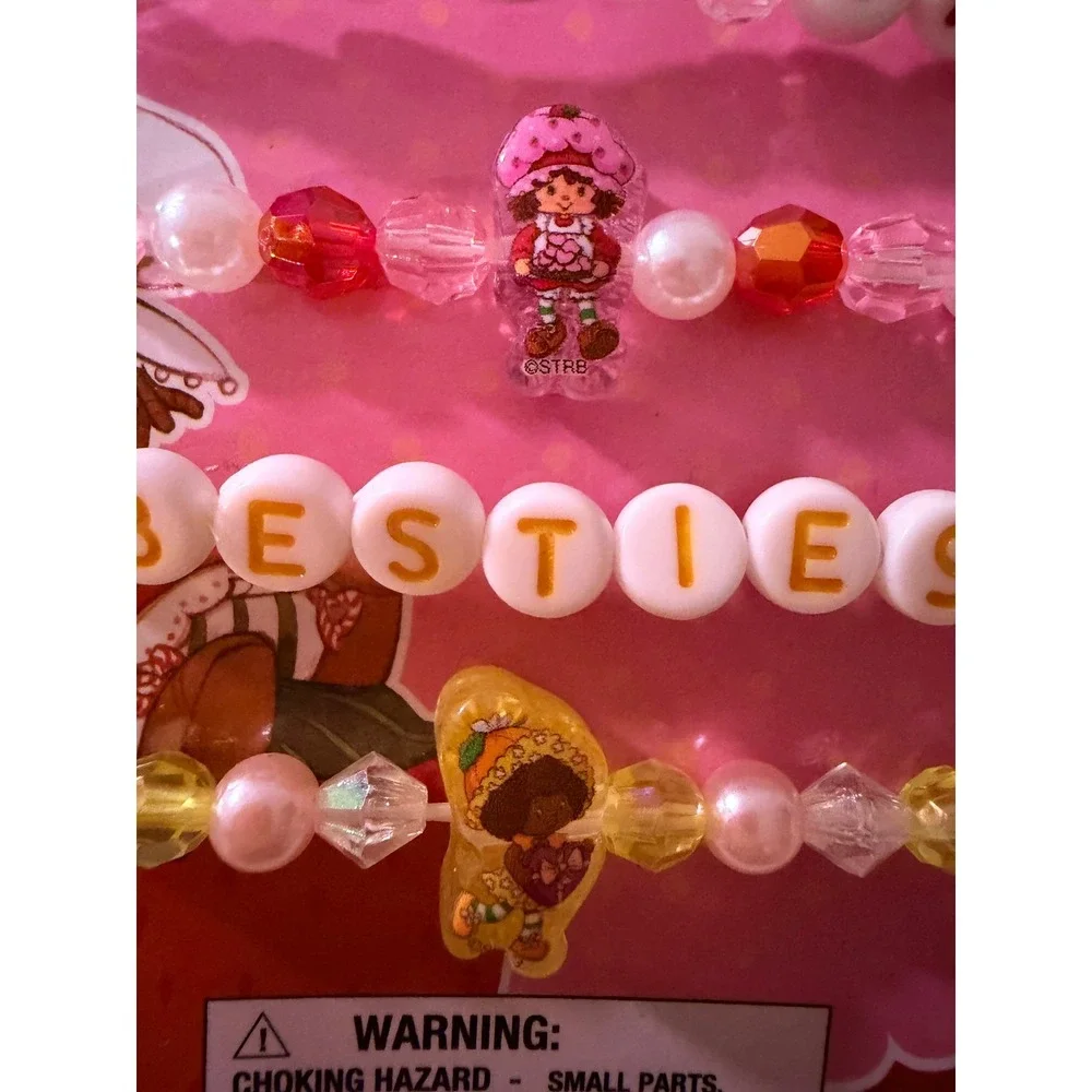 Strawberry Shortcake BFF Bracelets 4pc Set Beaded Stretch Love Ya Besties New